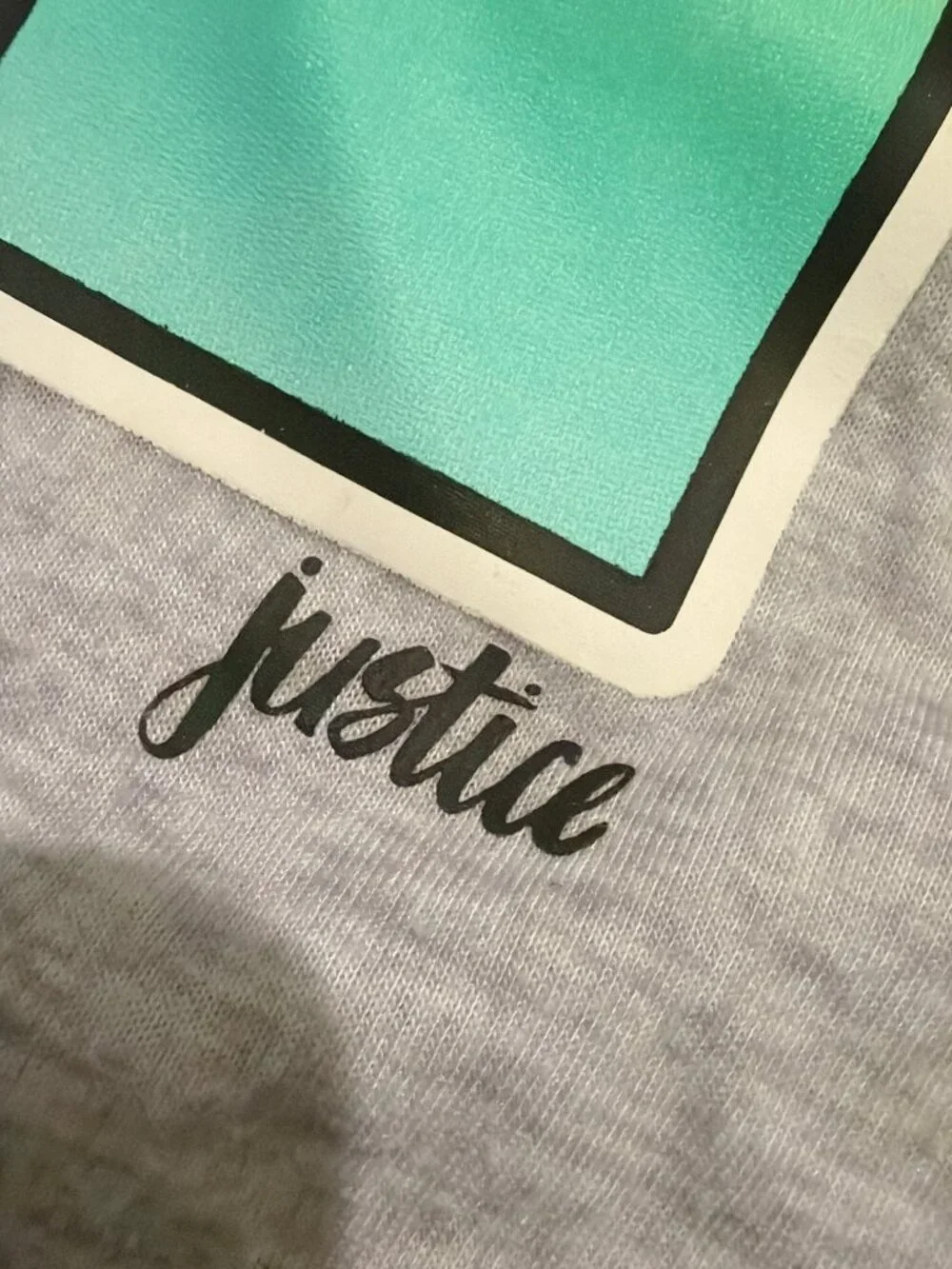 Justice Girls Gray Hooded Long Sleeve Graphic Dress Size 8 Letter T